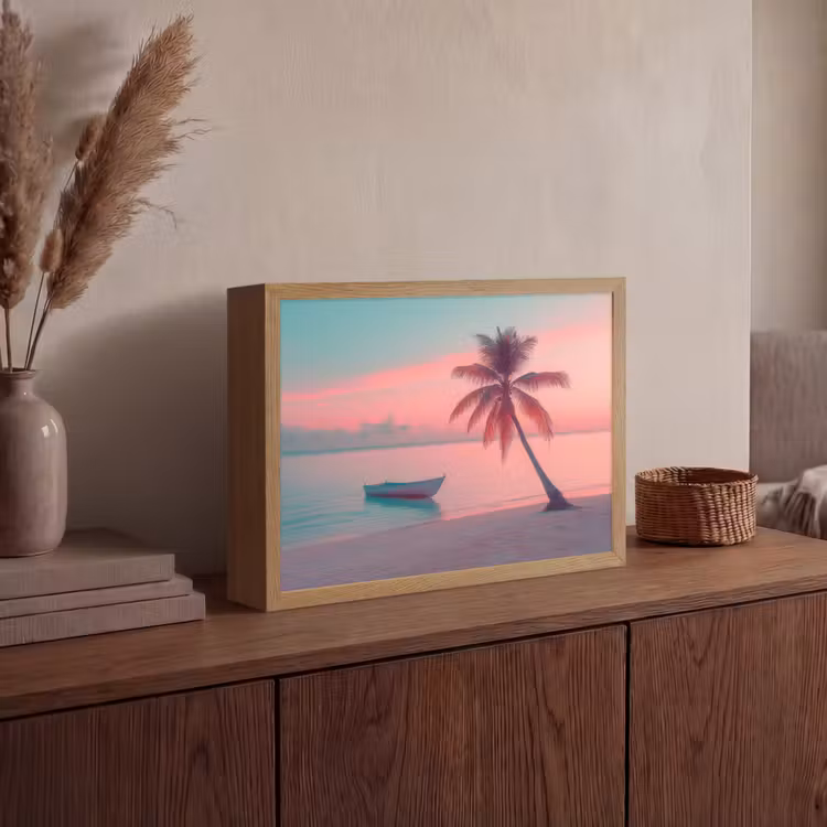 Lightbox - Wandlamp - Zee - Boot - Zonsondergang — 4