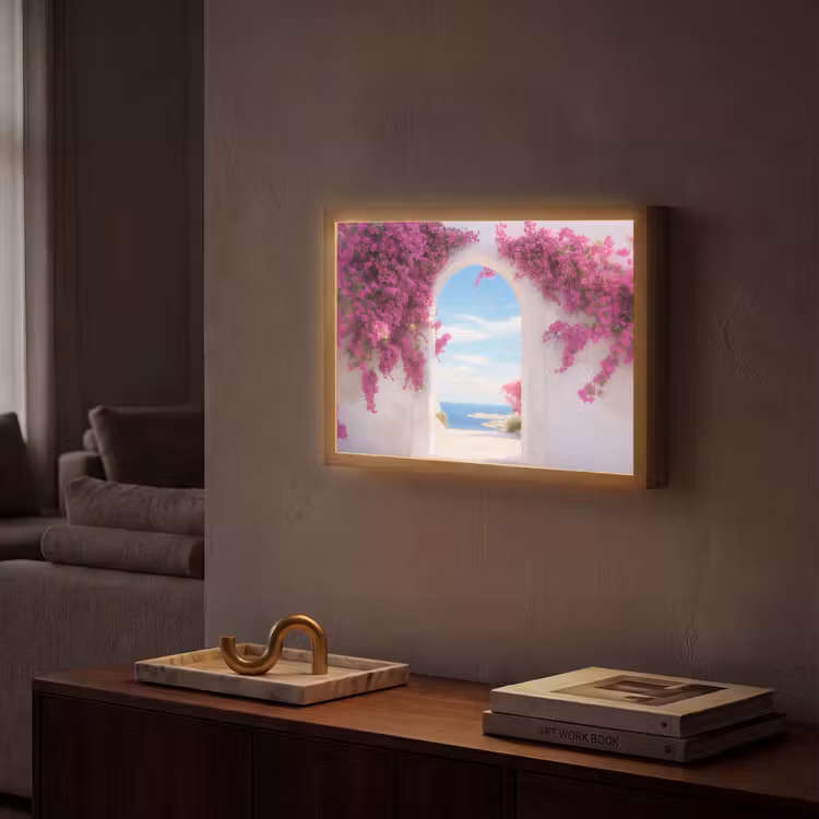 Lightbox - Wandlamp - Zee - Roze - Bloemen - Poort — 2
