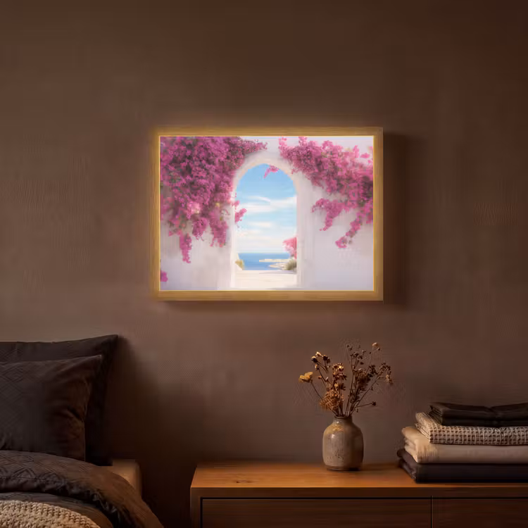 Lightbox - Wandlamp - Zee - Roze - Bloemen - Poort — 3