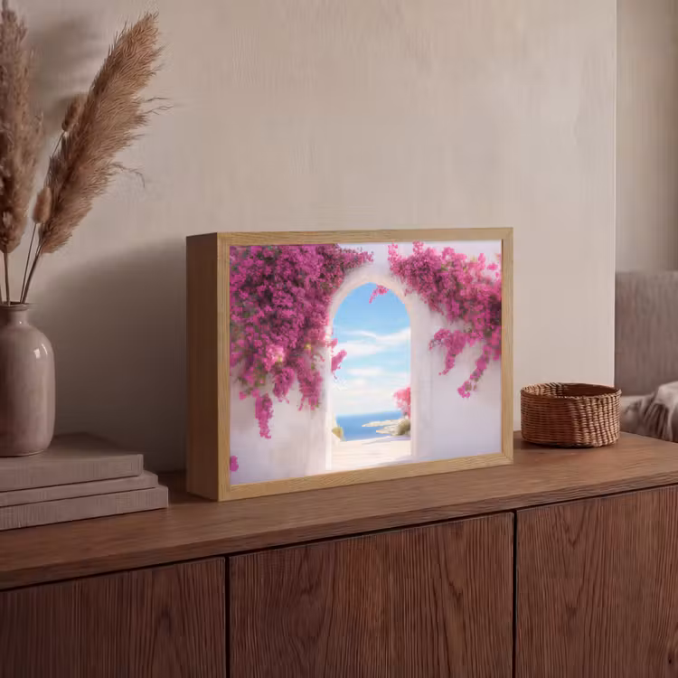Lightbox - Wandlamp - Zee - Roze - Bloemen - Poort — 4