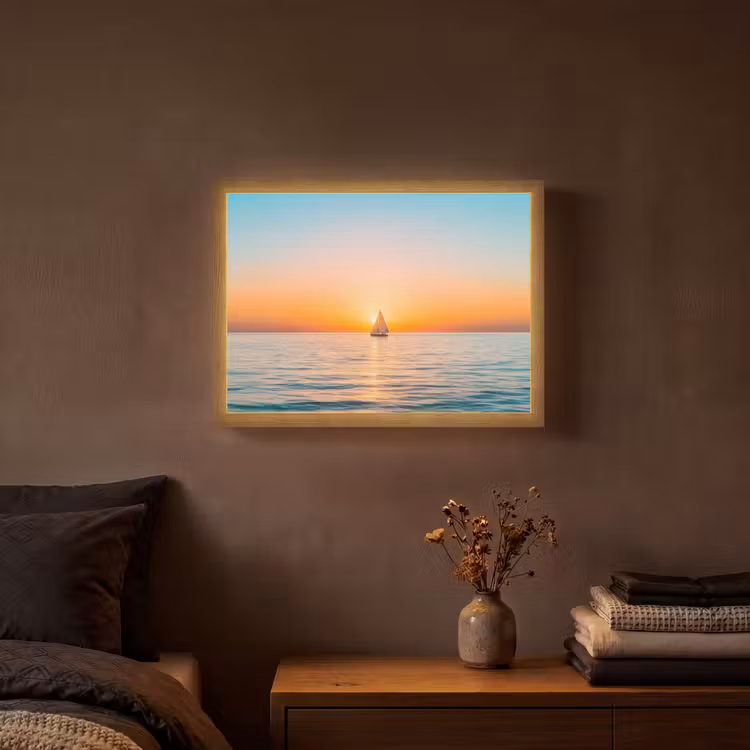 Lightbox - Wandlamp - Zee - Zeilboot - Zonsondergang — 3