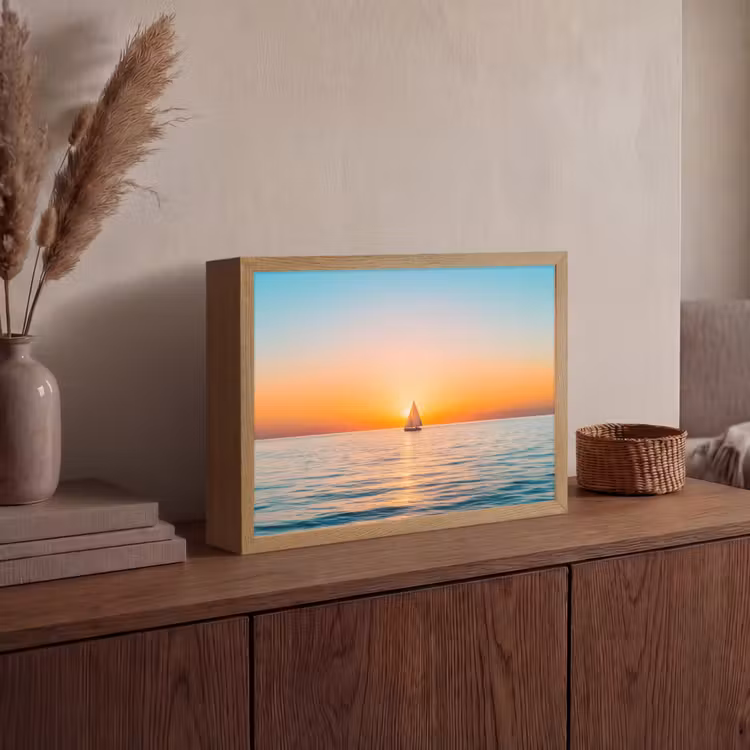 Lightbox - Wandlamp - Zee - Zeilboot - Zonsondergang — 4