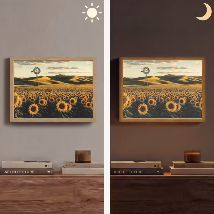 Lightbox - Wandlamp - Zonnebloem - Veld - Windmolen — 6
