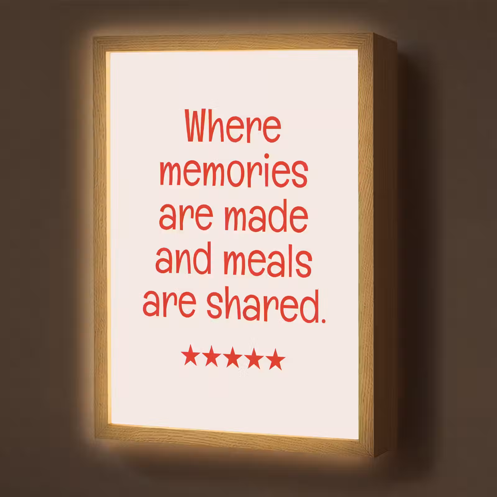 Lightbox - Wandlamp - Quote - Sterren - Rood - Memories — 1