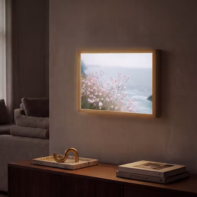Lightbox - Wandlamp - Klif - Bloemen - Zee - Roze — 2