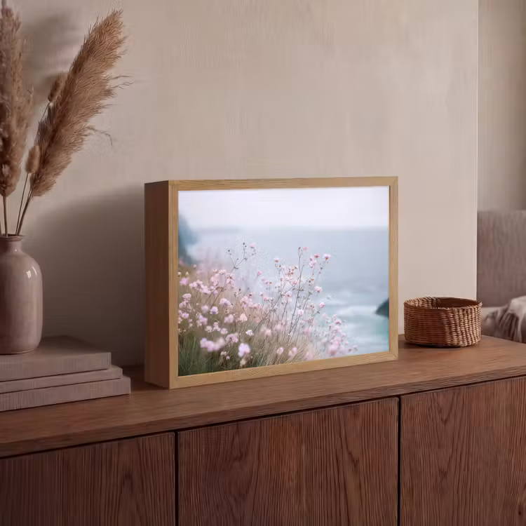 Lightbox - Wandlamp - Klif - Bloemen - Zee - Roze — 4