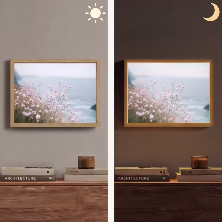 Lightbox - Wandlamp - Klif - Bloemen - Zee - Roze — 6