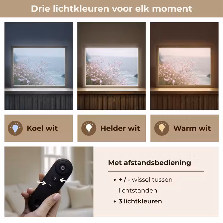 Lightbox - Wandlamp - Klif - Bloemen - Zee - Roze — 8