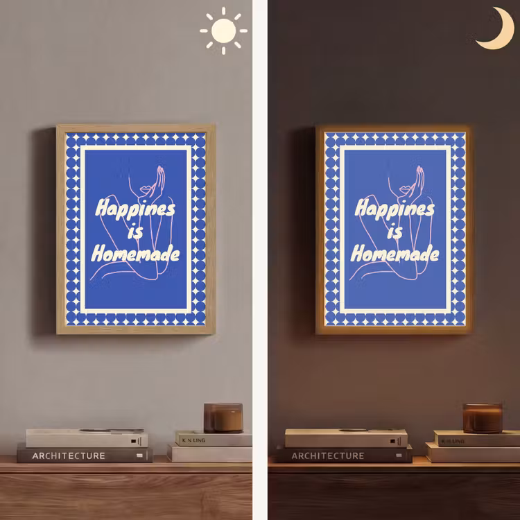 Lightbox - Wandlamp - Lijntekening - Vrouw - Quote - Blauw — 5