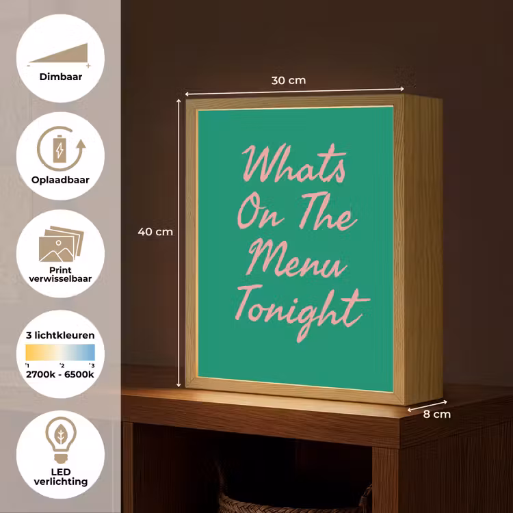 Lightbox - Wandlamp - Menu - Quote - Roze — 9
