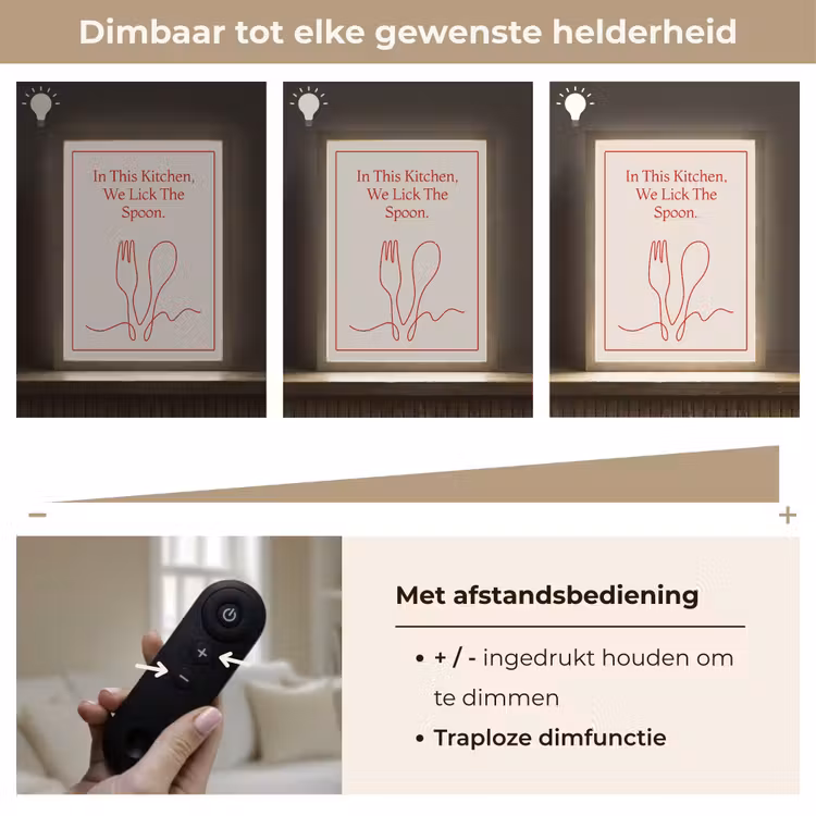 Lightbox - Wandlamp - Minimalistisch - Vork - Lepel - Lijntekening — 8