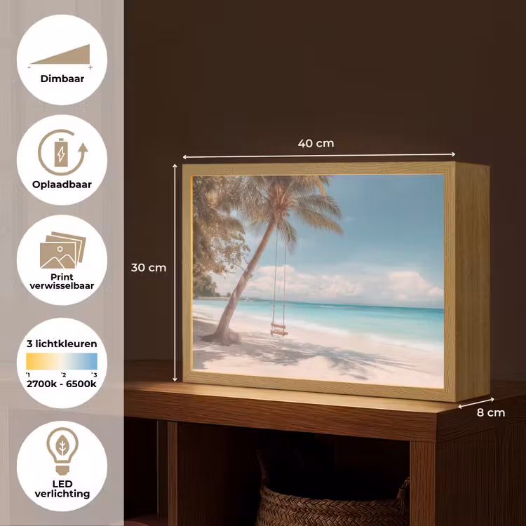 Lightbox - Wandlamp - Palmboom - Schommel - Strand - Lucht — 10
