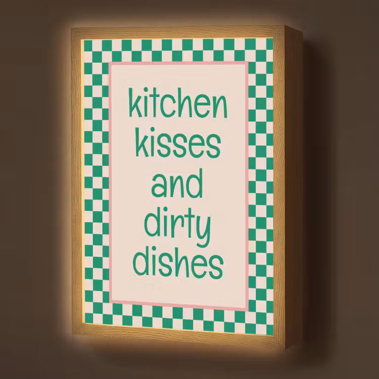 Lightbox - Wandlamp - Quote - Groen - Geblokt - Keuken — 1