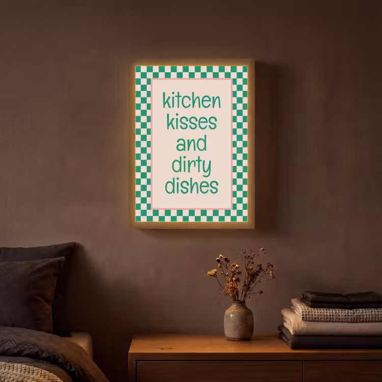 Lightbox - Wandlamp - Quote - Groen - Geblokt - Keuken — 3