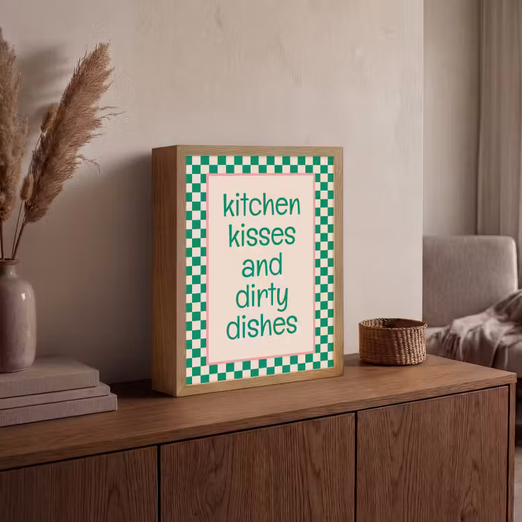 Lightbox - Wandlamp - Quote - Groen - Geblokt - Keuken — 4