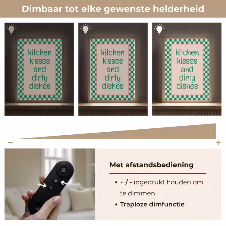 Lightbox - Wandlamp - Quote - Groen - Geblokt - Keuken — 8