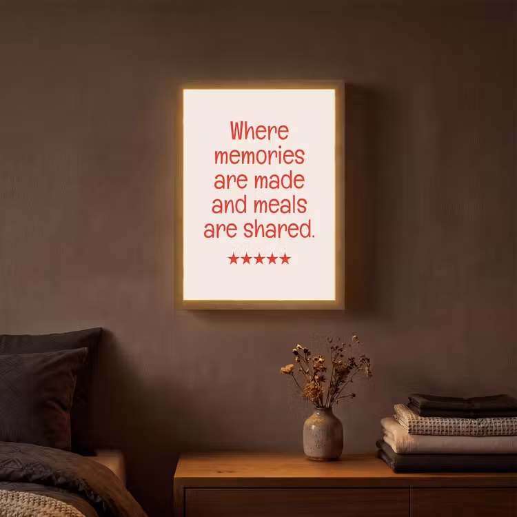 Lightbox - Wandlamp - Quote - Sterren - Rood - Memories — 3