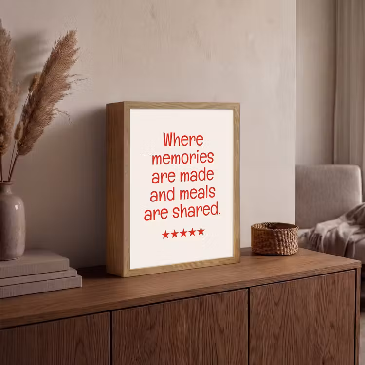Lightbox - Wandlamp - Quote - Sterren - Rood - Memories — 4