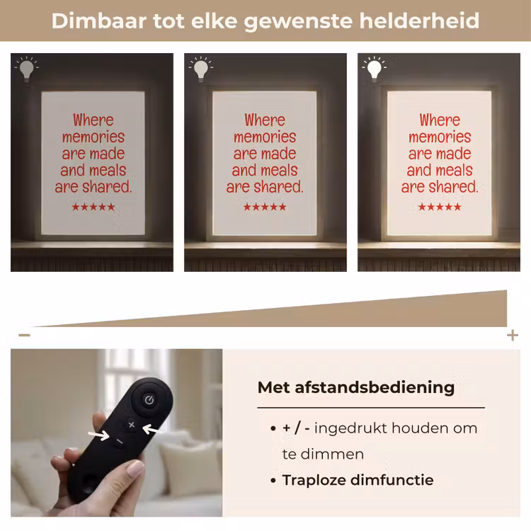 Lightbox - Wandlamp - Quote - Sterren - Rood - Memories — 8