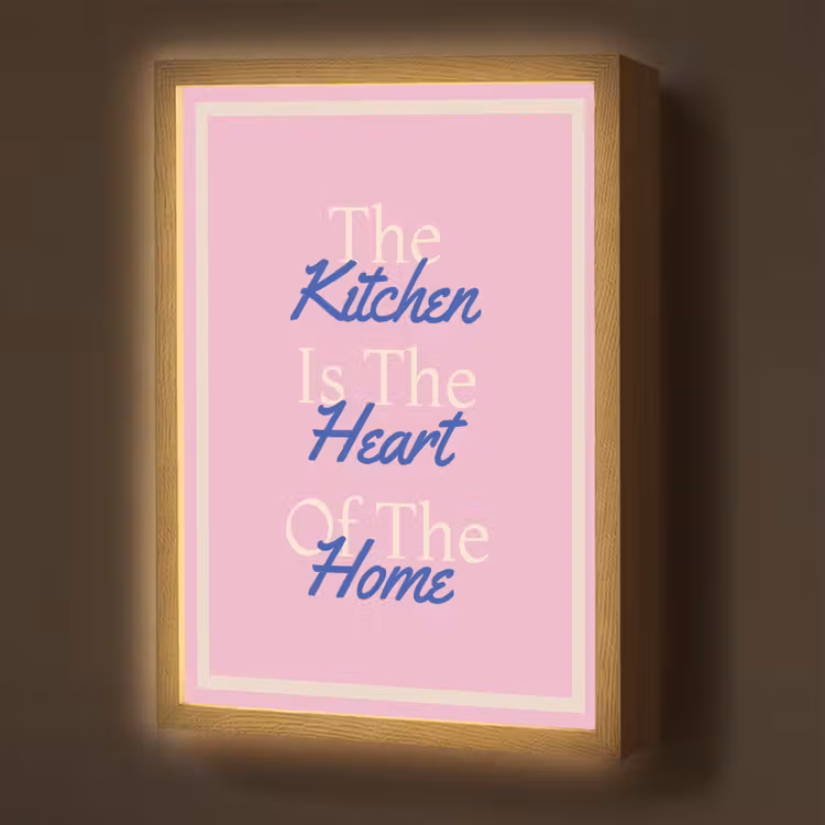 Lightbox - Wandlamp - Tekst - Blauw - Keuken - Kader — 1