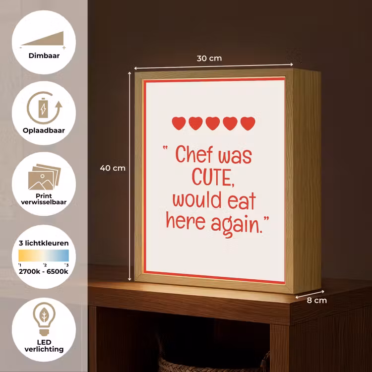 Lightbox - Wandlamp - Tekst - Rood - Hartjes — 9
