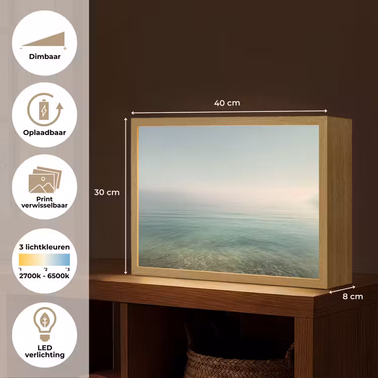 Lightbox - Wandlamp - Zee - Horizon - Blauw - Mist — 10