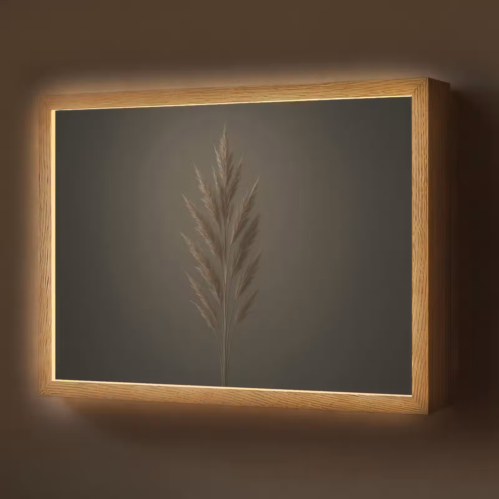 Lightbox - Wandlamp - Tak - Pluimgras - Donkerbruin — 1