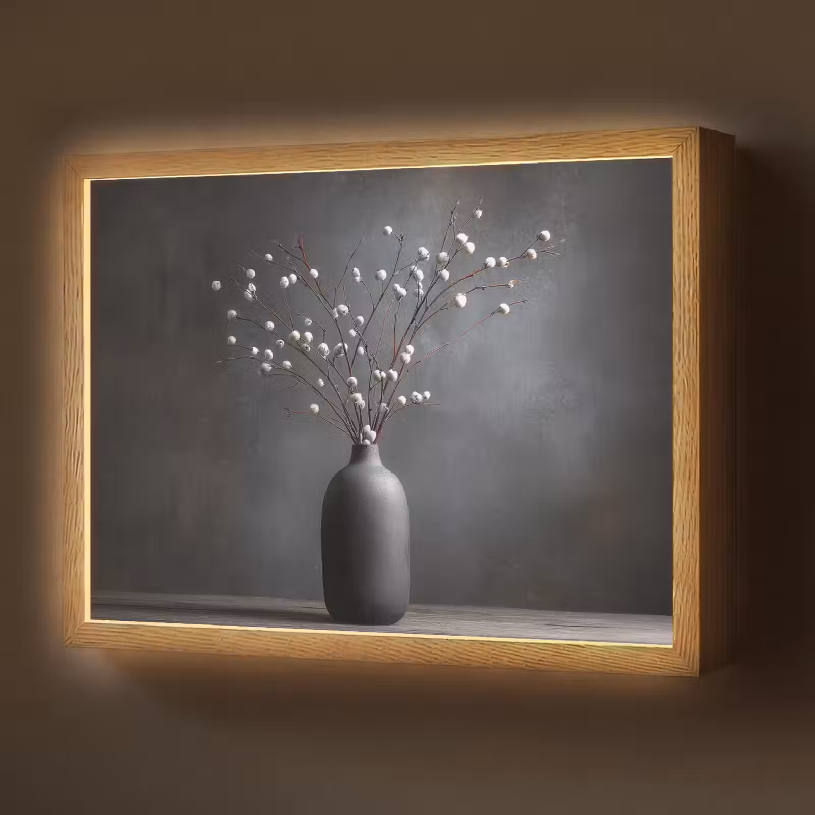 Lightbox - Wandlamp - Takken - Vaas - Bolletjes - Wit — 1
