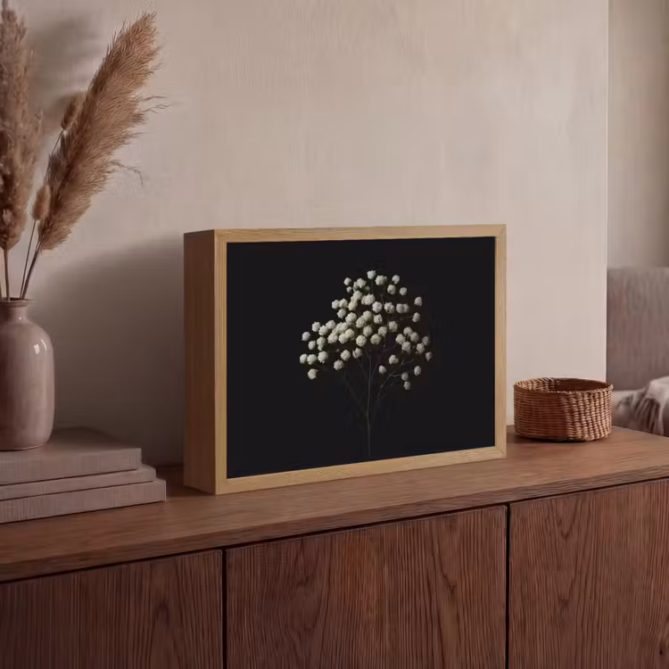 Lightbox - Wandlamp - Gipskruid - Bloemetjes - Wit - Minimalistisch — 4