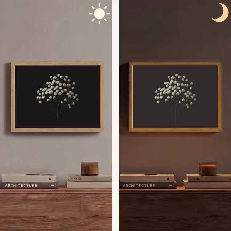 Lightbox - Wandlamp - Gipskruid - Bloemetjes - Wit - Minimalistisch — 6
