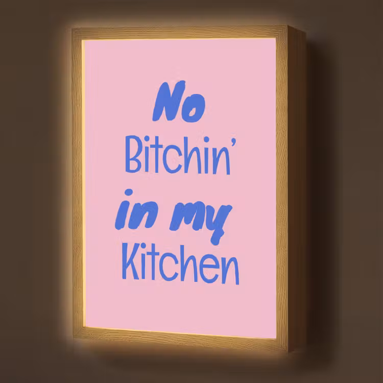 Lightbox - Wandlamp - Quote - Blauw - Lettertype - Keuken — 1