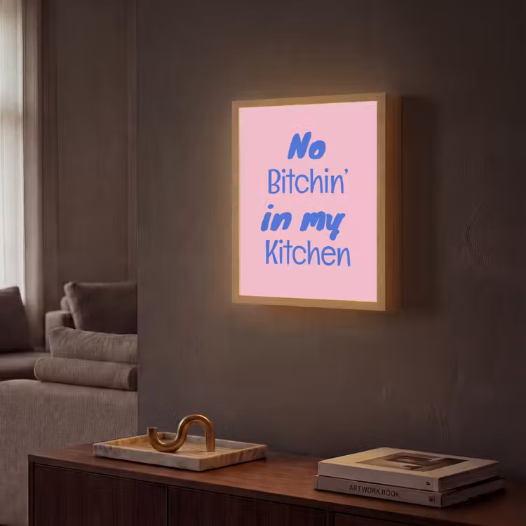 Lightbox - Wandlamp - Quote - Blauw - Lettertype - Keuken — 2