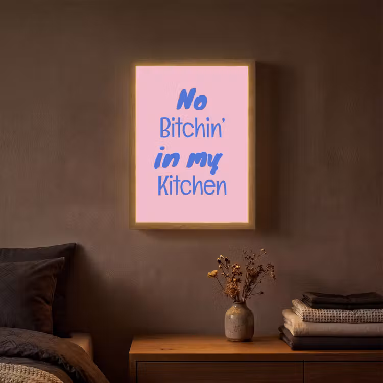 Lightbox - Wandlamp - Quote - Blauw - Lettertype - Keuken — 3