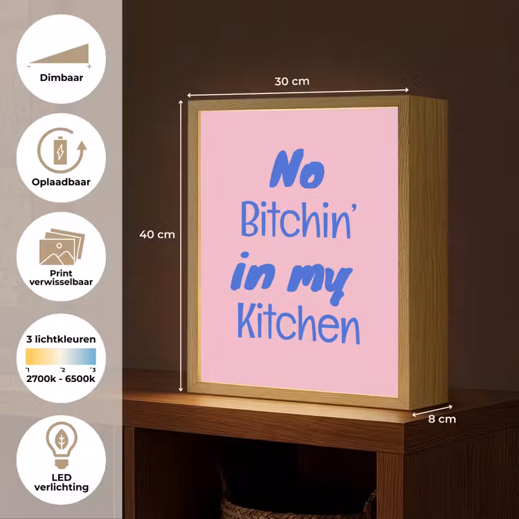 Lightbox - Wandlamp - Quote - Blauw - Lettertype - Keuken — 9