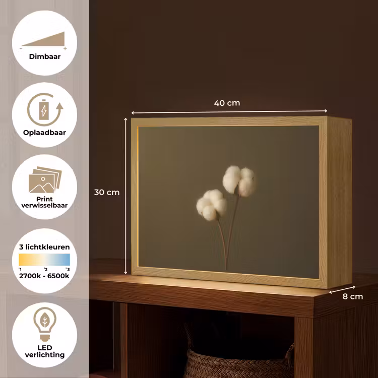 Lightbox - Wandlamp - Takken - Katoen - Wit - Bollen — 10