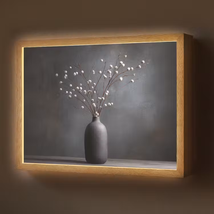 Lightbox - Wandlamp - Takken - Vaas - Bolletjes - Wit — 1