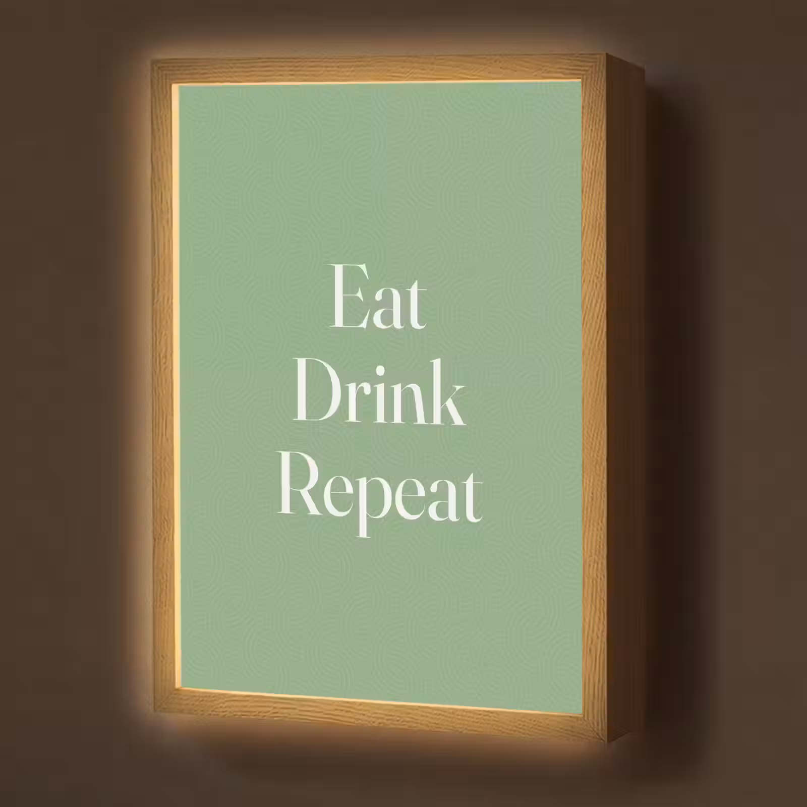 Lightbox - Wandlamp - Eten - Drinken - Tekst - Mintgroen — 1