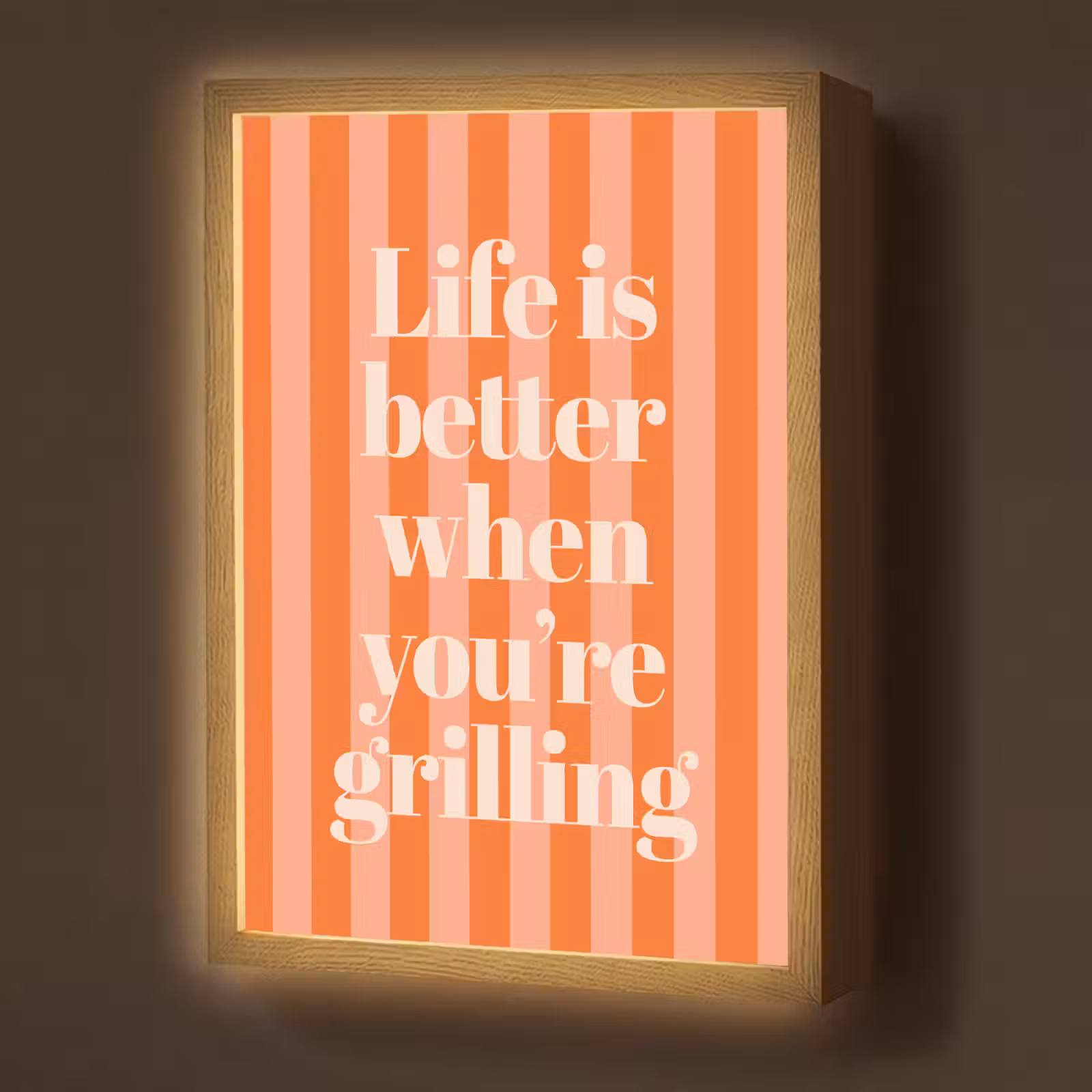 Lightbox - Wandlamp - Tekst - Gestreept - Oranje - Zomer — 1