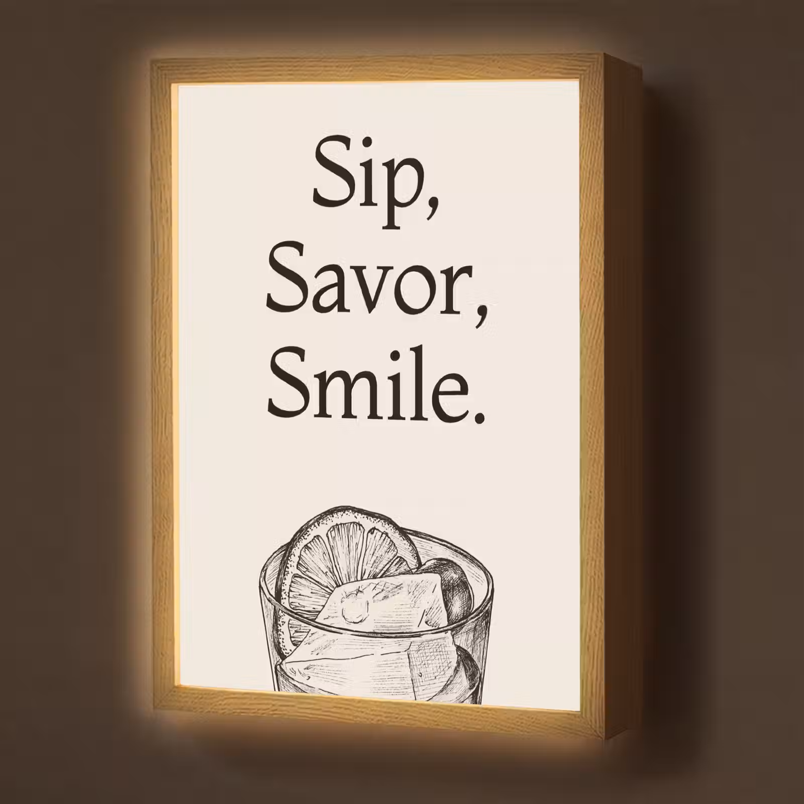 Lightbox - Wandlamp - Tekst - Glas - Getekend - Citroen — 1