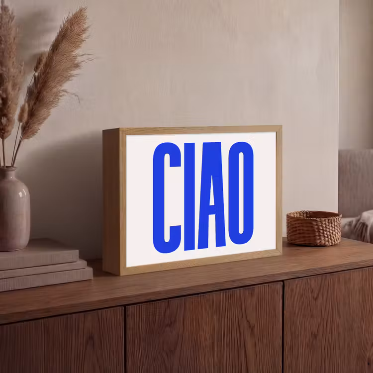 Lightbox - Wandlamp - Ciao - Hoofdletters - Blauw - Minimalistisch — 4
