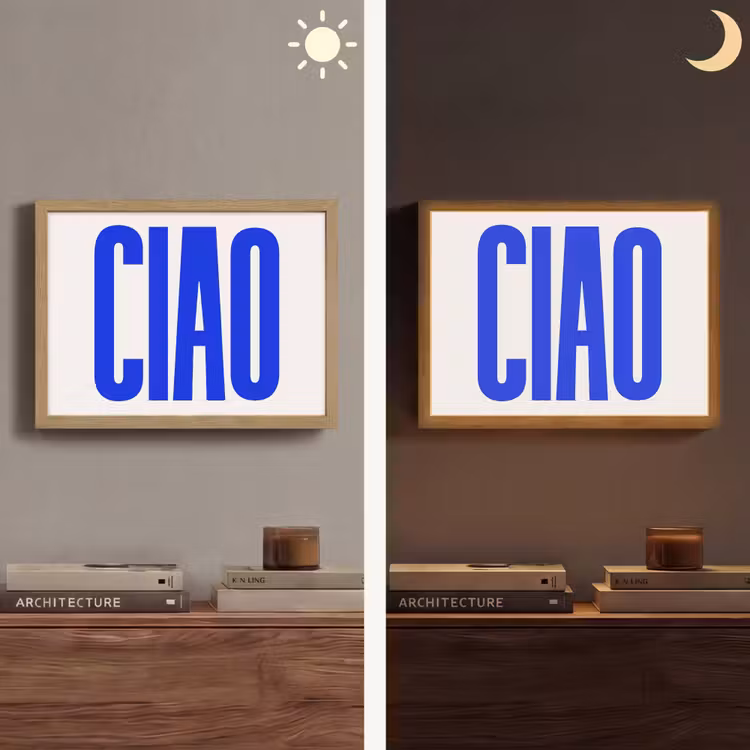 Lightbox - Wandlamp - Ciao - Hoofdletters - Blauw - Minimalistisch — 6