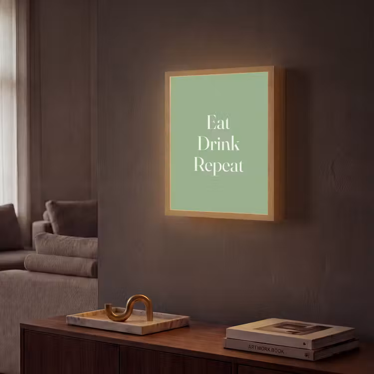 Lightbox - Wandlamp - Eten - Drinken - Tekst - Mintgroen — 2