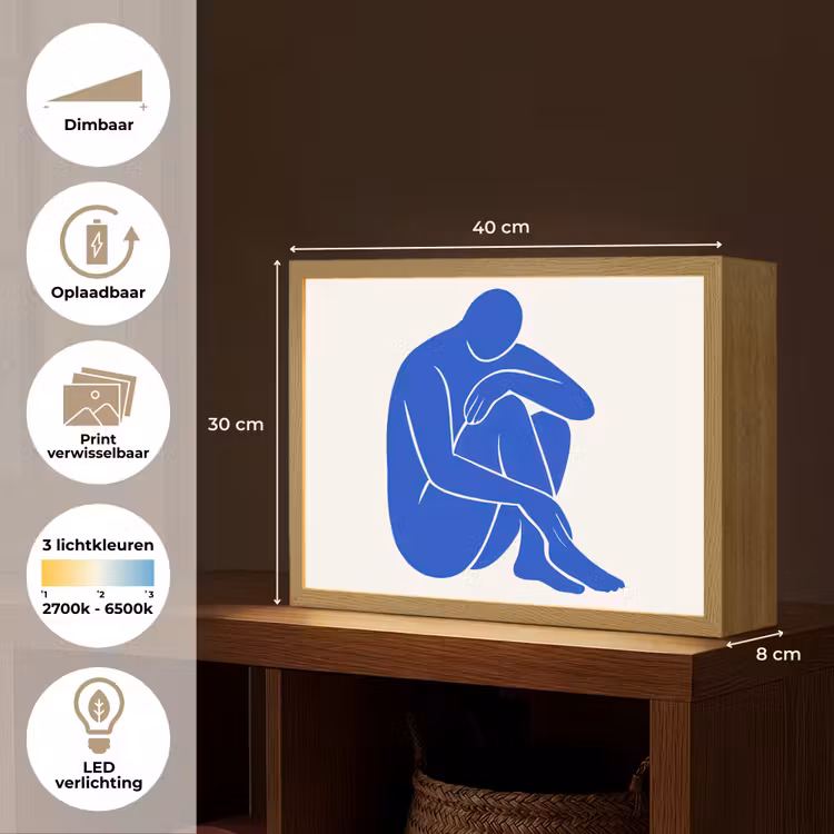 Lightbox - Wandlamp - Lichaam - Abstract - Blauw — 10