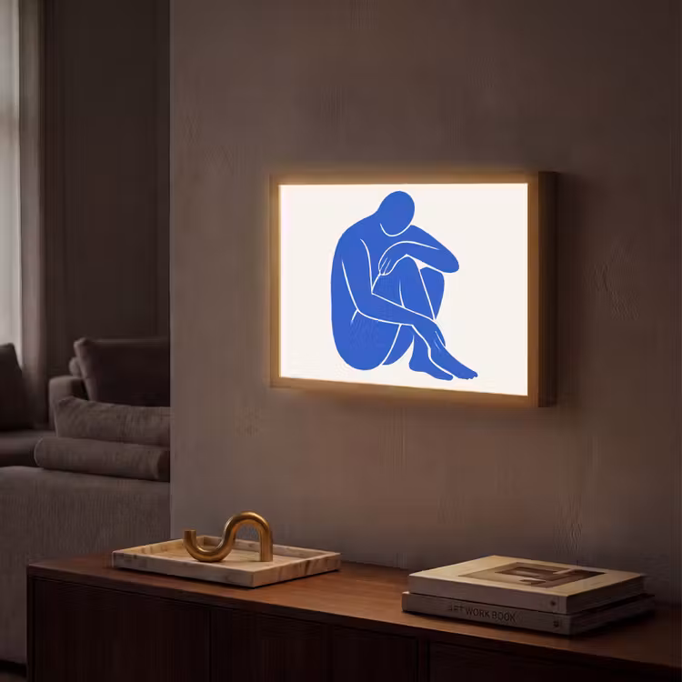Lightbox - Wandlamp - Lichaam - Abstract - Blauw — 2