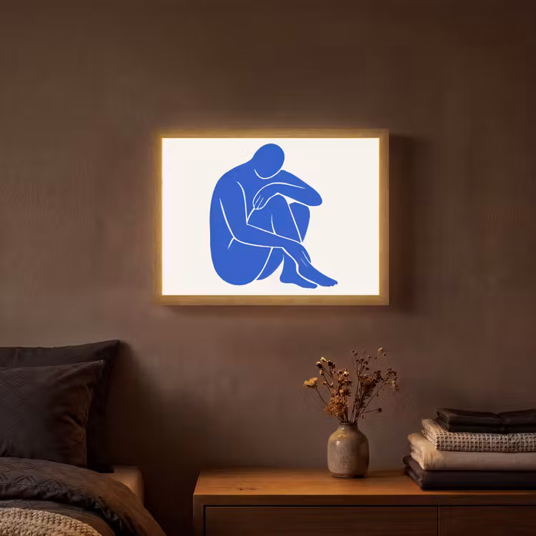 Lightbox - Wandlamp - Lichaam - Abstract - Blauw — 3