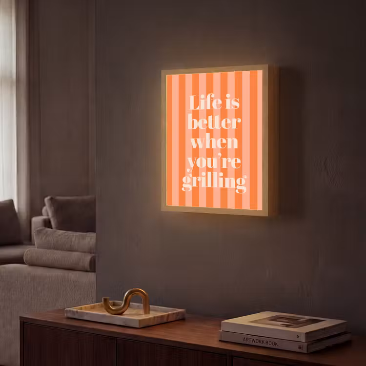 Lightbox - Wandlamp - Tekst - Gestreept - Oranje - Zomer — 2