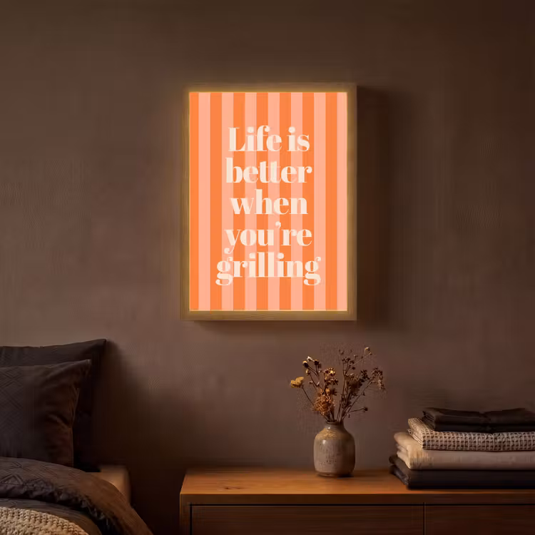 Lightbox - Wandlamp - Tekst - Gestreept - Oranje - Zomer — 3