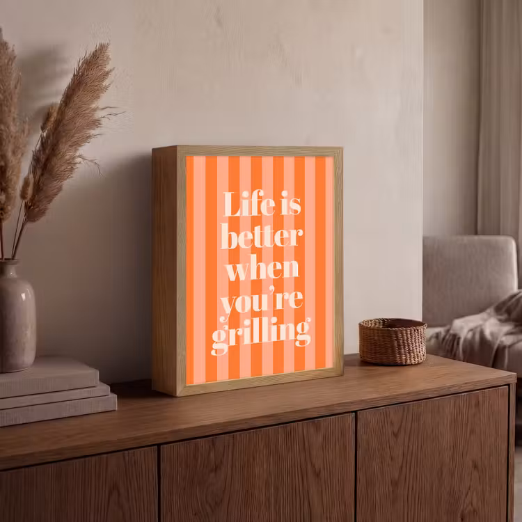 Lightbox - Wandlamp - Tekst - Gestreept - Oranje - Zomer — 4