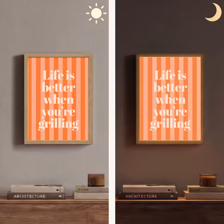 Lightbox - Wandlamp - Tekst - Gestreept - Oranje - Zomer — 5