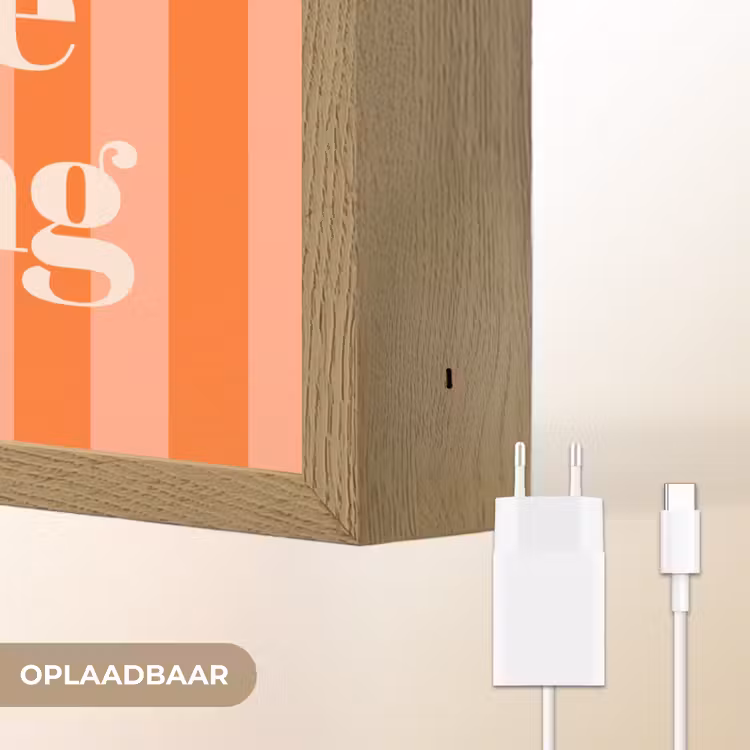 Lightbox - Wandlamp - Tekst - Gestreept - Oranje - Zomer — 6